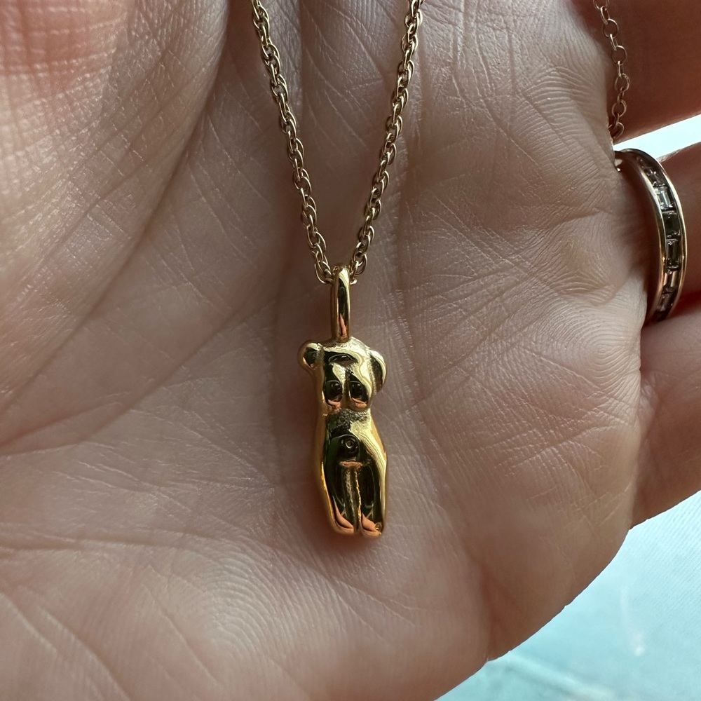 Gold plated female body necklace
